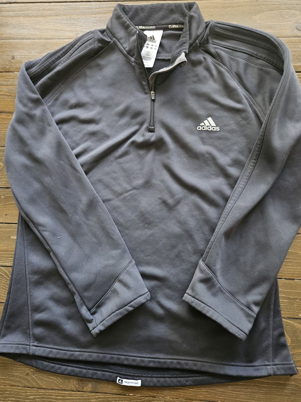 Adidas ClimaWarm Response Men’s XL 1/4 Zip Pullover Black Gray Athletic